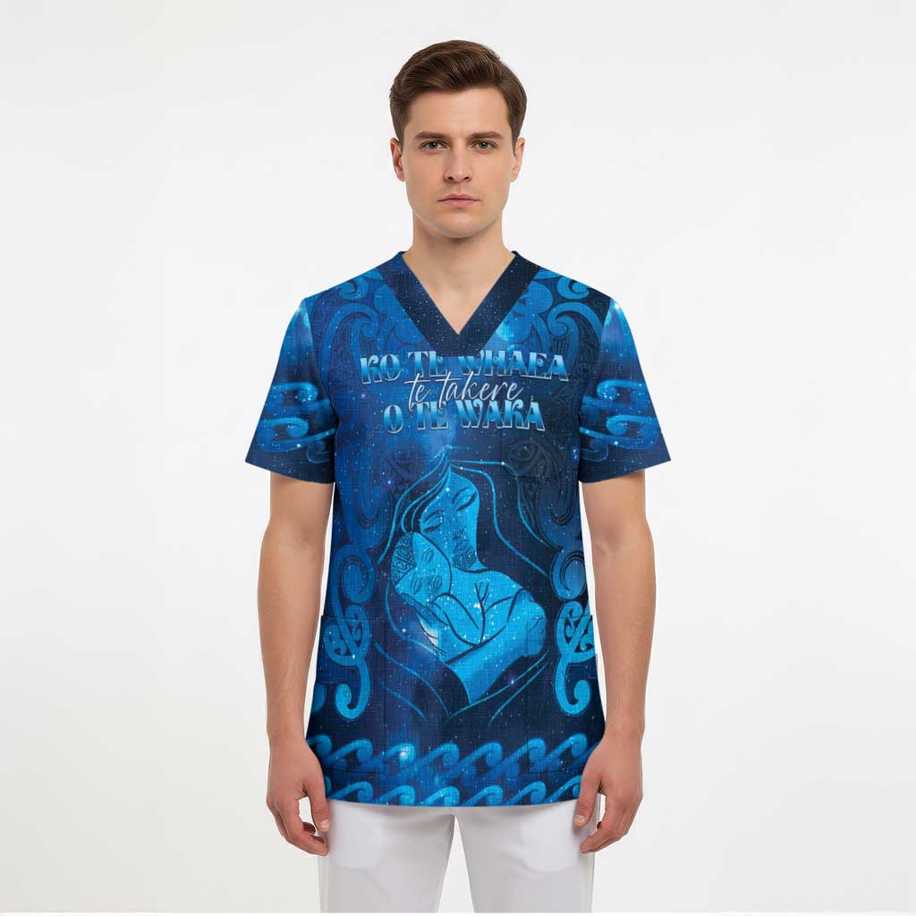 Personalised New Zealand Mother's Day Scrub Top Ko Te Whaea Te Takere O Te Waka - Polynesian Pride