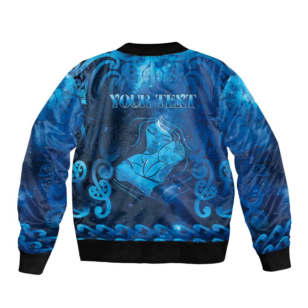 Personalised New Zealand Mother's Day Sleeve Zip Bomber Jacket Ko Te Whaea Te Takere O Te Waka LT05 - Polynesian Pride