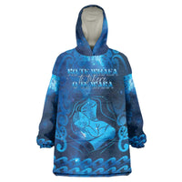 Personalised New Zealand Mother's Day Wearable Blanket Hoodie Ko Te Whaea Te Takere O Te Waka