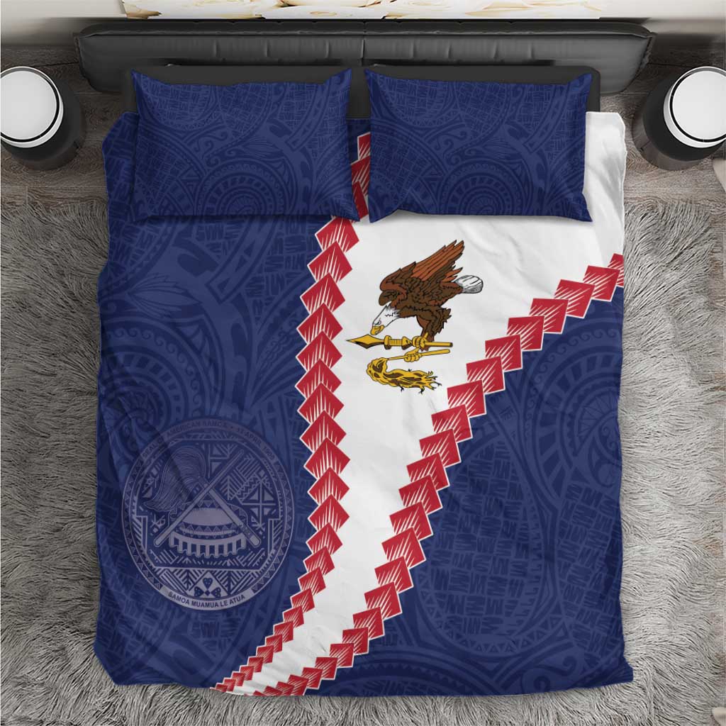 American Samoa Eagle Bedding Set Polynesian Tribal Pattern Curve Style