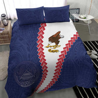 American Samoa Eagle Bedding Set Polynesian Tribal Pattern Curve Style