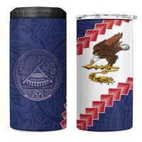 American Samoa Eagle 4 in 1 Can Cooler Tumbler Polynesian Tribal Pattern Curve Style LT05 One Size: 16 oz Blue - Polynesian Pride