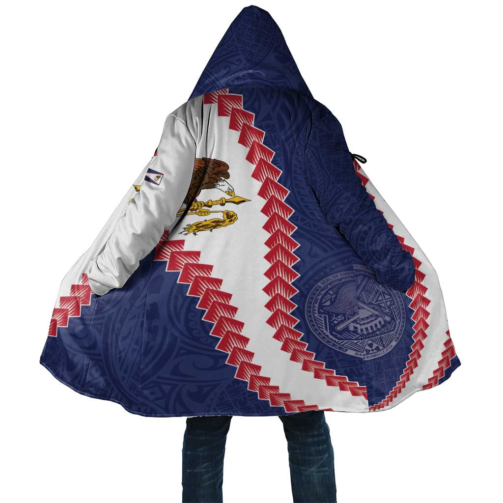 American Samoa Eagle Cloak Polynesian Tribal Pattern Curve Style LT05 Unisex Blue - Polynesian Pride