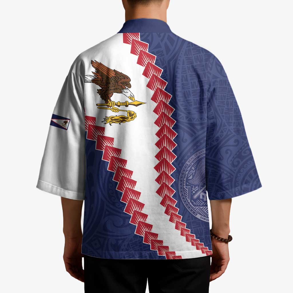 American Samoa Eagle Kimono Polynesian Tribal Pattern Curve Style LT05 - Polynesian Pride