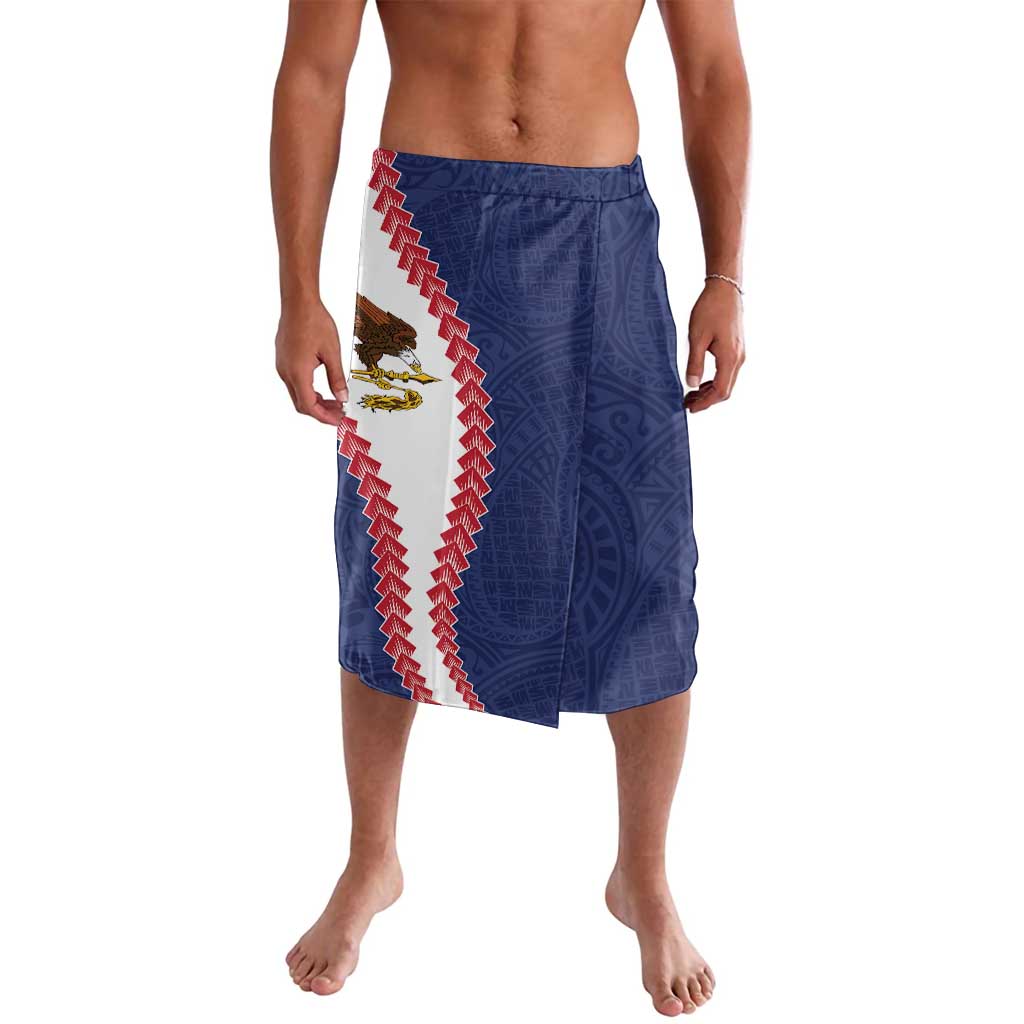 American Samoa Eagle Lavalava Polynesian Tribal Pattern Curve Style