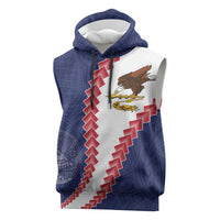 American Samoa Eagle Sleeveless Hoodie Polynesian Tribal Pattern Curve Style