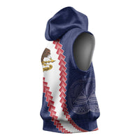 American Samoa Eagle Sleeveless Hoodie Polynesian Tribal Pattern Curve Style