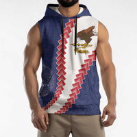 American Samoa Eagle Sleeveless Hoodie Polynesian Tribal Pattern Curve Style
