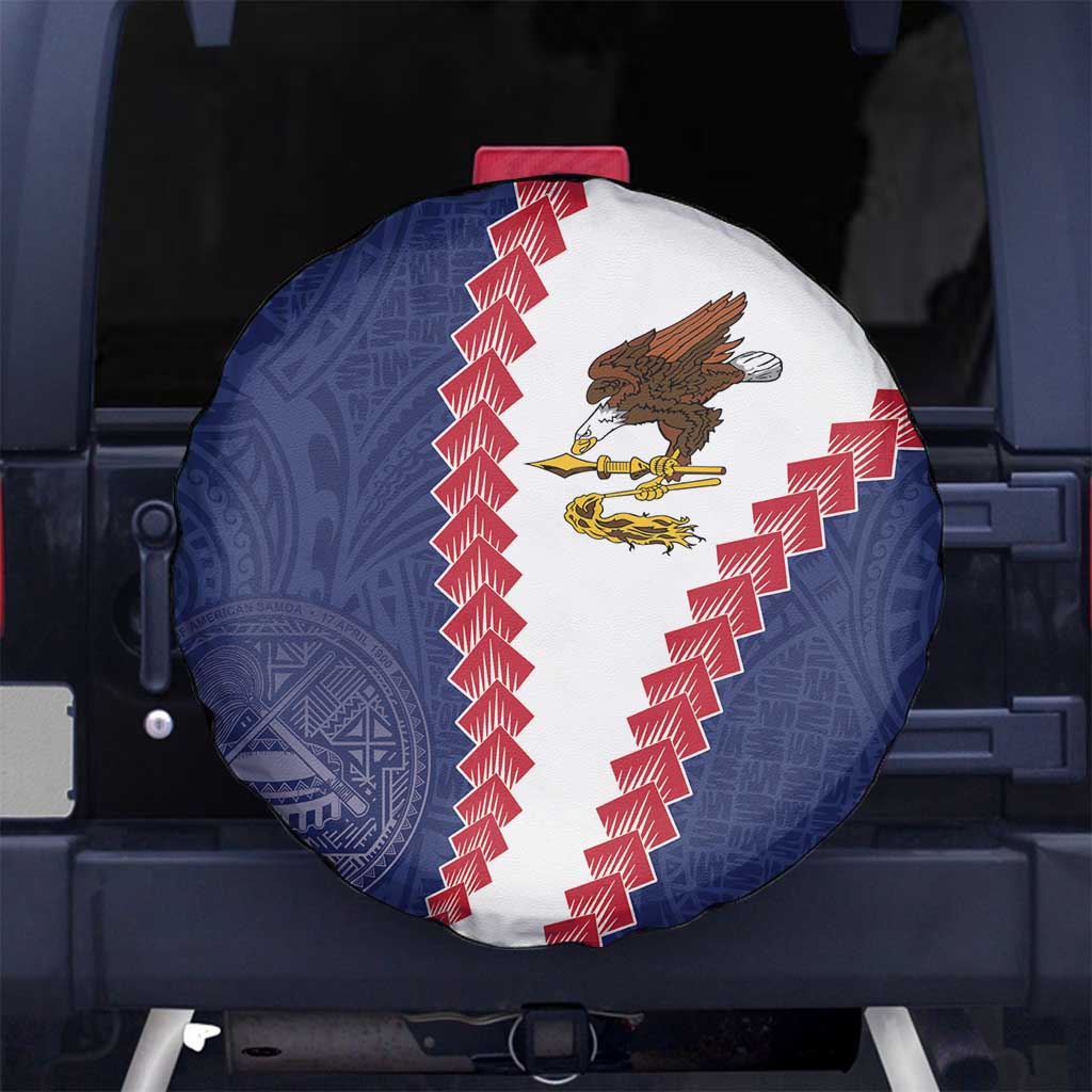 American Samoa Eagle Spare Tire Cover Polynesian Tribal Pattern Curve Style LT05 No hole Blue - Polynesian Pride