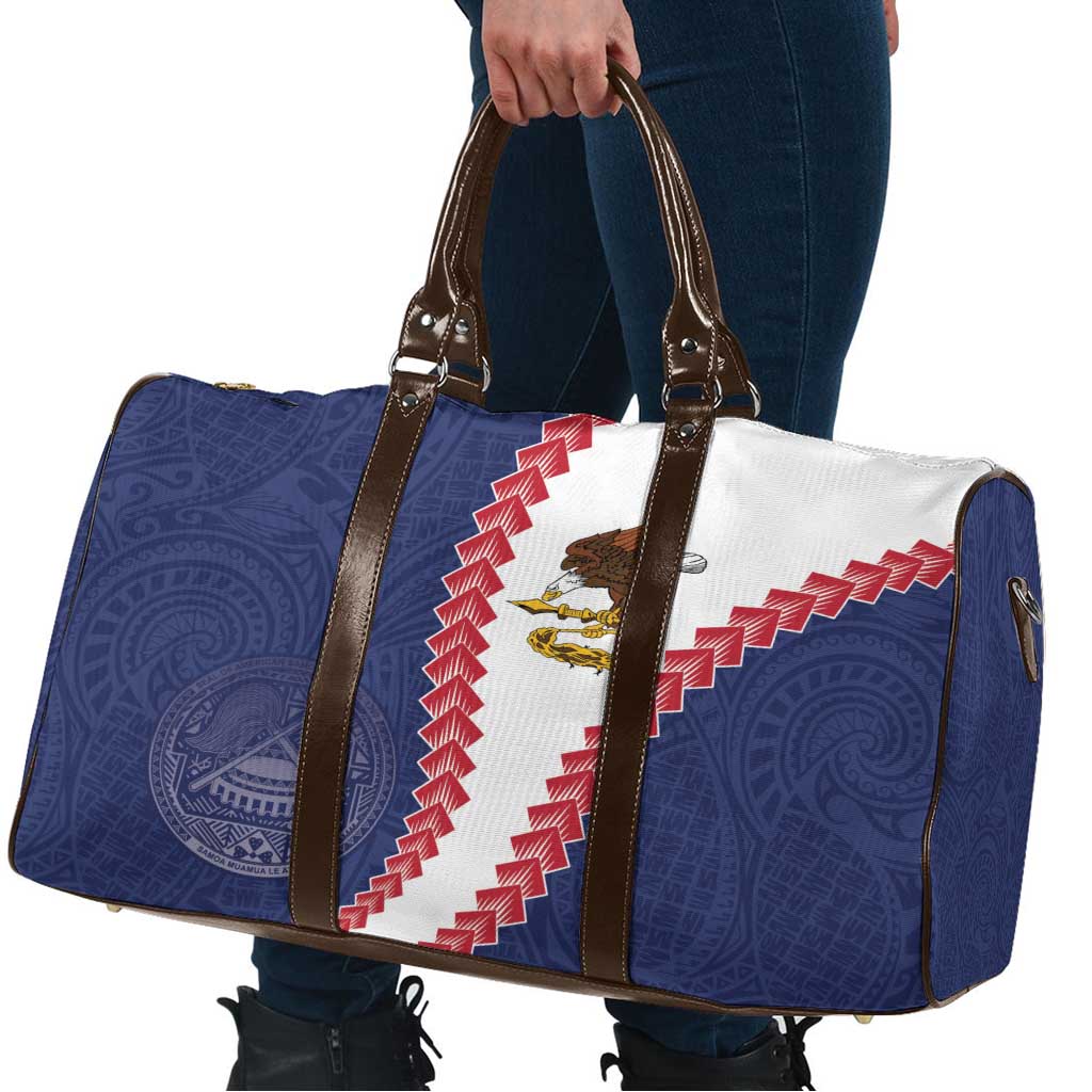 American Samoa Eagle Travel Bag Polynesian Tribal Pattern Curve Style
