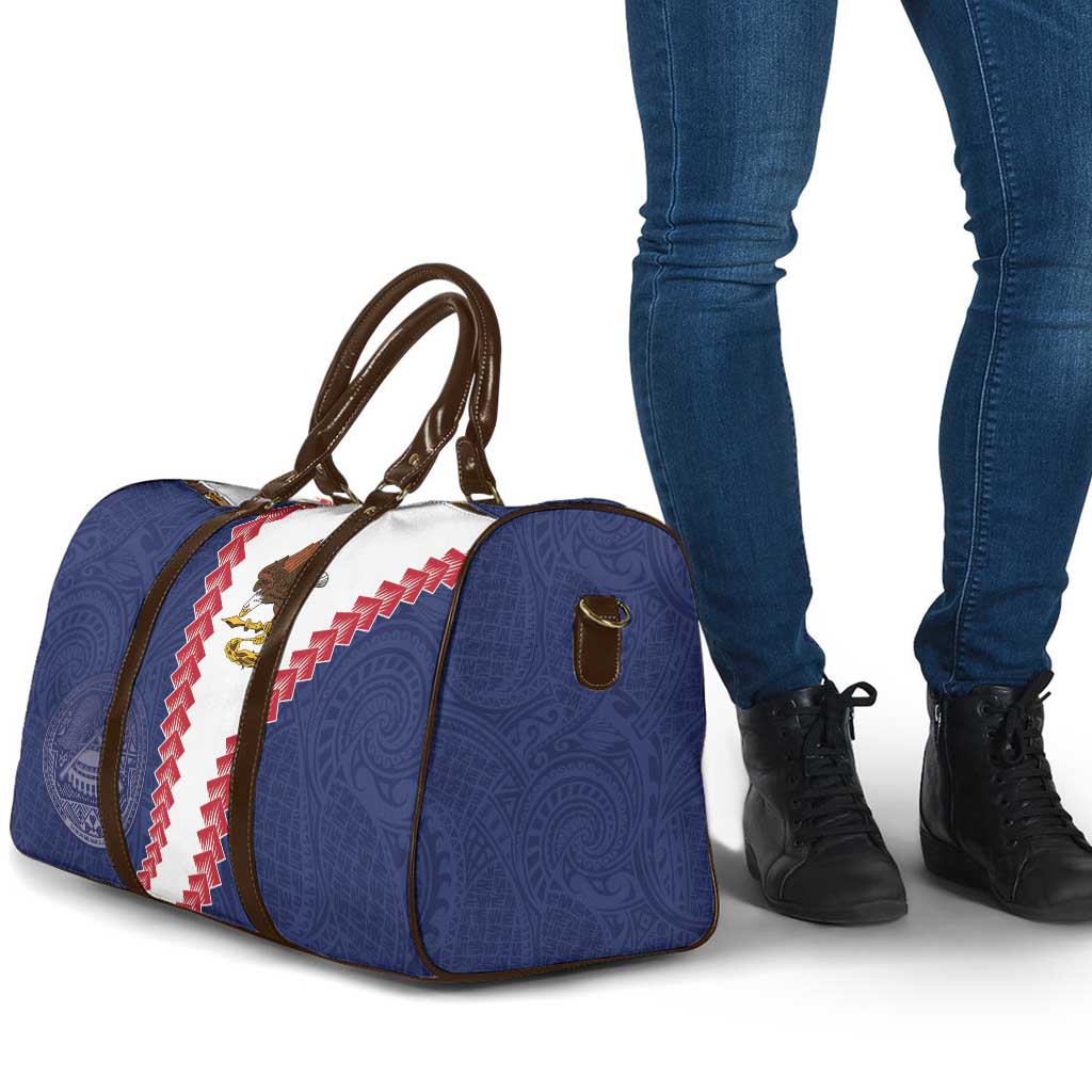 American Samoa Eagle Travel Bag Polynesian Tribal Pattern Curve Style