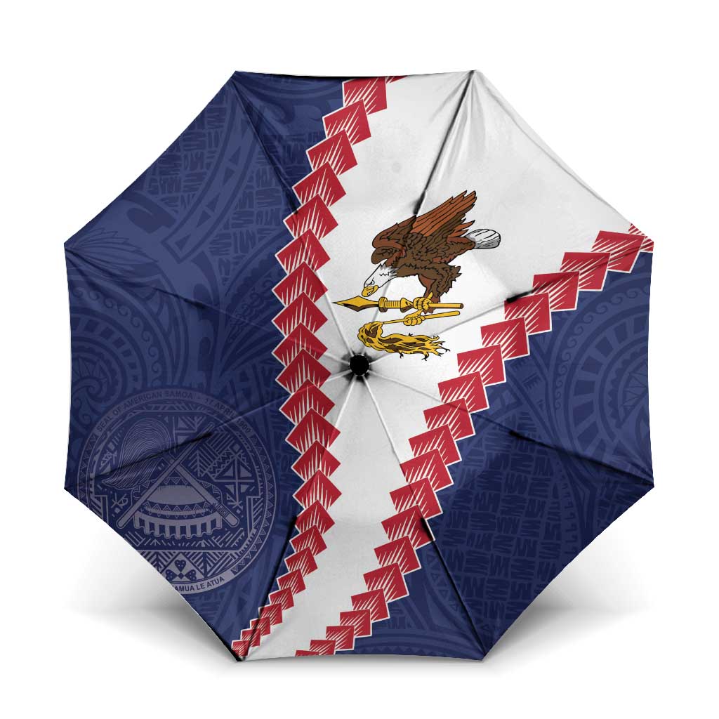 American Samoa Eagle Umbrella Polynesian Tribal Pattern Curve Style LT05 One Size Folded 11.42 inch Opened Diameter 37.4 inch Blue - Polynesian Pride