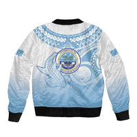 Micronesia Constitution Day Bomber Jacket Polynesian Tribal Tattoo Simple Style