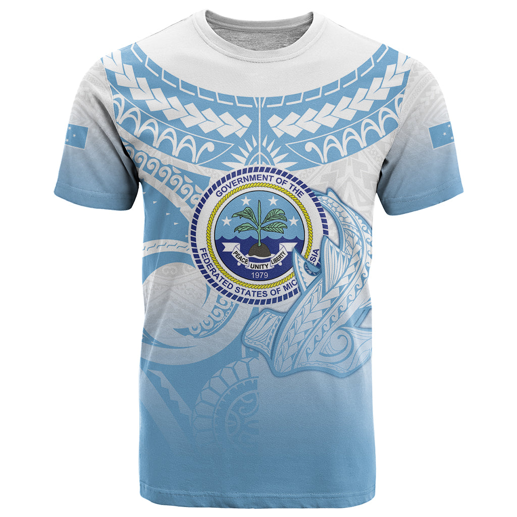 Micronesia Constitution Day T Shirt Polynesian Tribal Tattoo Simple Style LT05 Blue - Polynesian Pride