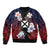 Wallis and Futuna Uvea Bomber Jacket Victory Day With Frangipani