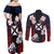 Wallis and Futuna Uvea Couples Matching Off Shoulder Maxi Dress and Long Sleeve Button Shirt Victory Day With Frangipani