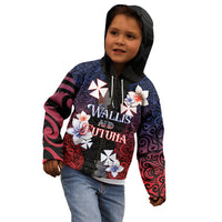 Wallis and Futuna Uvea Kid Hoodie Victory Day With Frangipani