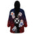 Wallis and Futuna Uvea Wearable Blanket Hoodie Victory Day With Frangipani