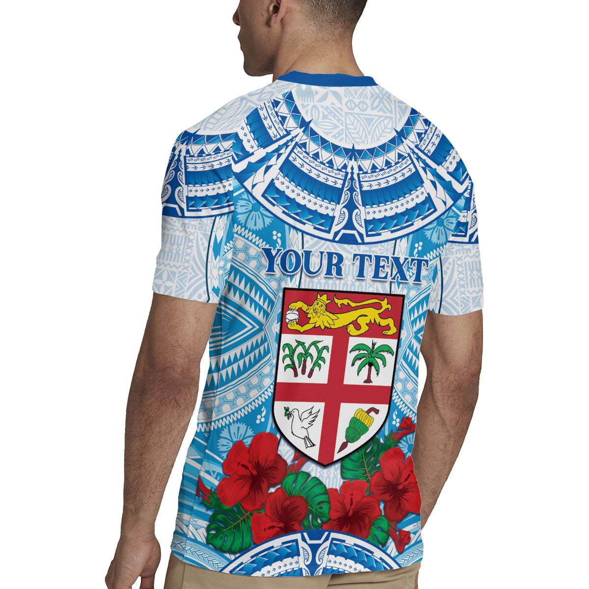 Personalised Fiji Ratu Sir Lala Sukuna Day Rugby Jersey Hibiscus Tapa Pattern