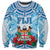 Personalised Fiji Ratu Sir Lala Sukuna Day Sweatshirt Hibiscus Tapa Pattern