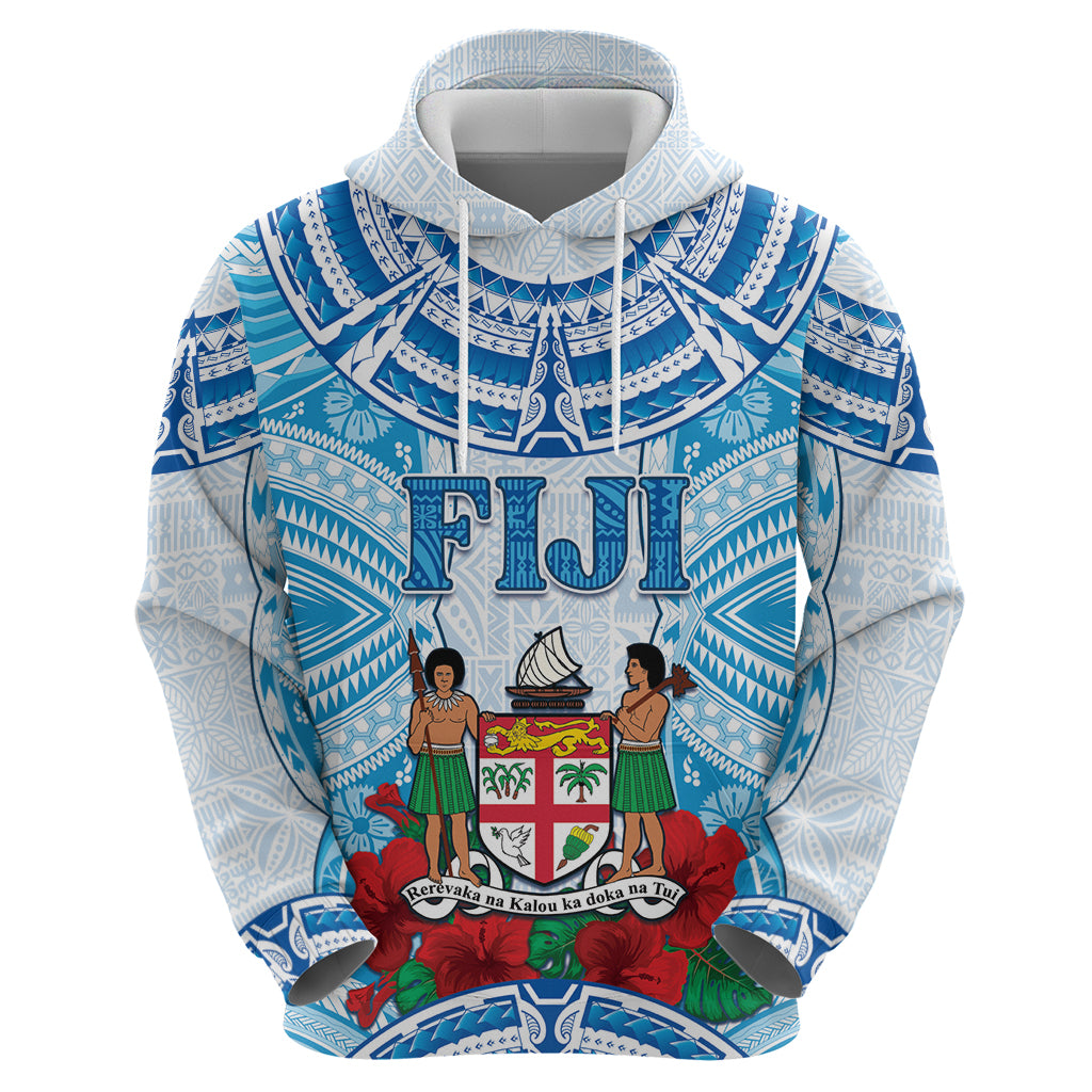 Personalised Fiji Ratu Sir Lala Sukuna Day Zip Hoodie Hibiscus Tapa Pattern