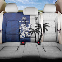 Fiji And Scotland Rugby Back Car Seat Cover Fijian Palm Tree With Thistle Together