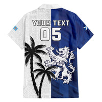 Fiji And Scotland Rugby Custom Family Matching Off Shoulder Maxi Dress and Hawaiian Shirt Fijian Palm Tree With Thistle Together