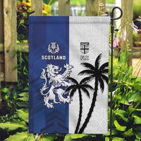Fiji And Scotland Rugby Garden Flag Fijian Palm Tree With Thistle Together
