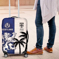 Fiji And Scotland Rugby Luggage Cover Fijian Palm Tree With Thistle Together
