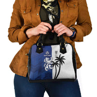 Fiji And Scotland Rugby Shoulder Handbag Fijian Palm Tree With Thistle Together