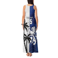 Fiji And Scotland Rugby Custom Tank Maxi Dress Fijian Palm Tree With Thistle Together