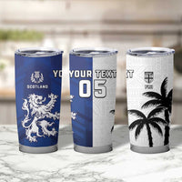 Fiji And Scotland Rugby Custom Tumbler Cup Fijian Palm Tree With Thistle Together LT05 - Polynesian Pride