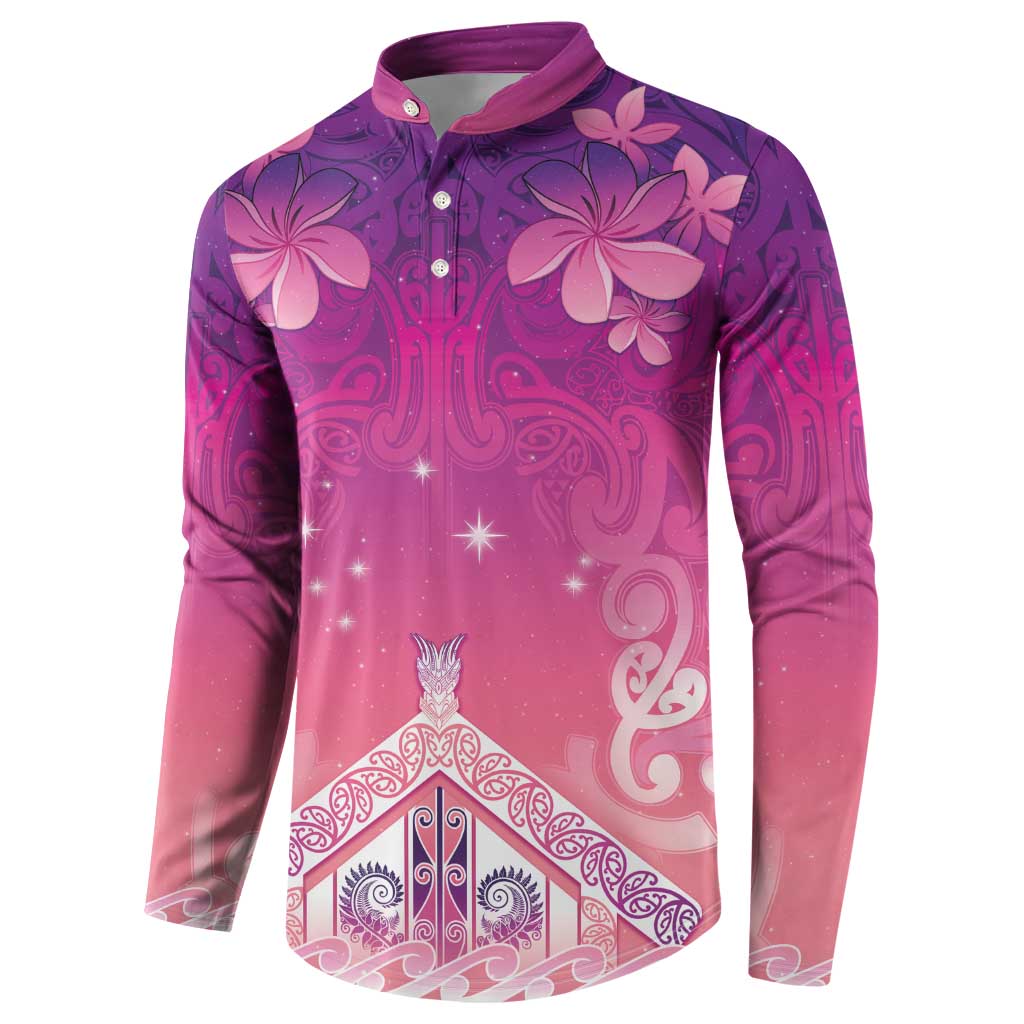 New Zealand Matariki Button Sweatshirt Maori Marae Purple Galaxy LT05 - Polynesian Pride