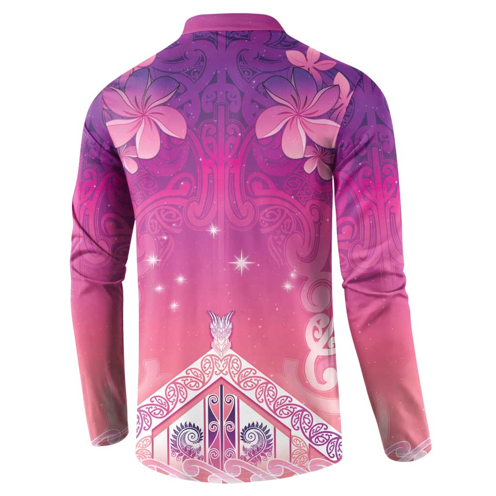 New Zealand Matariki Button Sweatshirt Maori Marae Purple Galaxy LT05 - Polynesian Pride