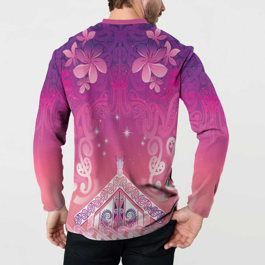 New Zealand Matariki Button Sweatshirt Maori Marae Purple Galaxy LT05 - Polynesian Pride