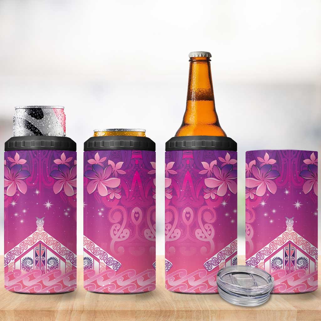 New Zealand Matariki 4 in 1 Can Cooler Tumbler Maori Marae Purple Galaxy