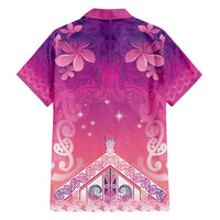 New Zealand Matariki Family Matching Long Sleeve Bodycon Dress and Hawaiian Shirt Maori Marae Purple Galaxy
