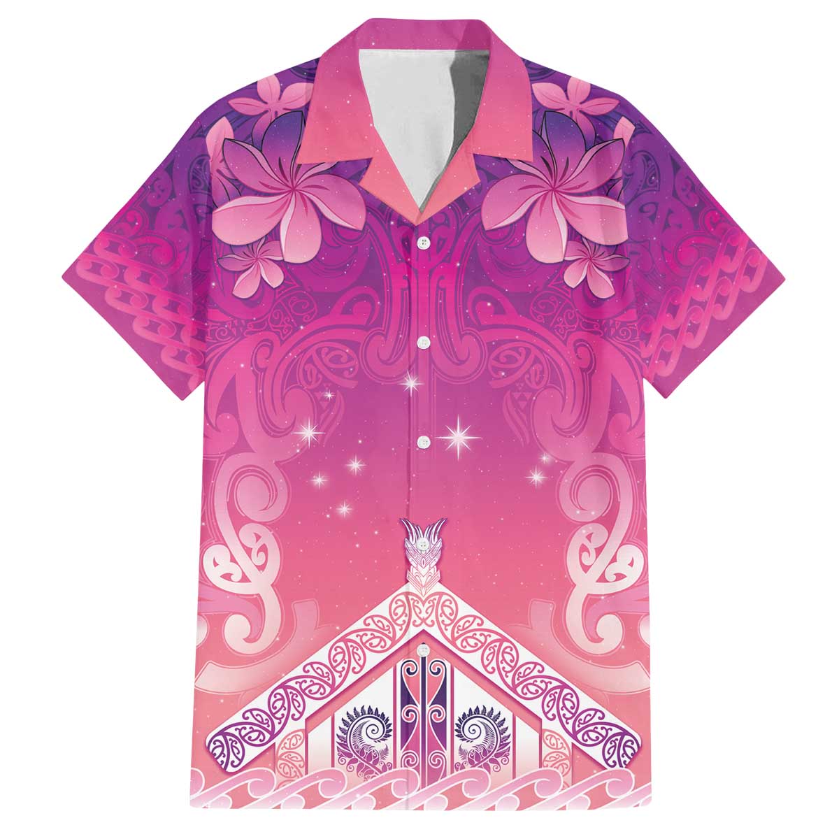 New Zealand Matariki Family Matching Off The Shoulder Long Sleeve Dress and Hawaiian Shirt Maori Marae Purple Galaxy