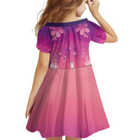 New Zealand Matariki Family Matching Off Shoulder Short Dress and Hawaiian Shirt Maori Marae Purple Galaxy