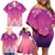 New Zealand Matariki Family Matching Off Shoulder Short Dress and Hawaiian Shirt Maori Marae Purple Galaxy