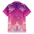 New Zealand Matariki Family Matching Off Shoulder Short Dress and Hawaiian Shirt Maori Marae Purple Galaxy