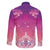 New Zealand Matariki Family Matching Off Shoulder Short Dress and Hawaiian Shirt Maori Marae Purple Galaxy
