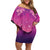 New Zealand Matariki Family Matching Off Shoulder Short Dress and Hawaiian Shirt Maori Marae Purple Galaxy