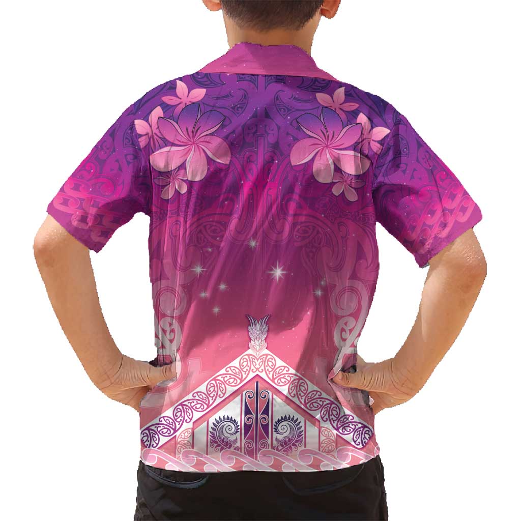 New Zealand Matariki Family Matching Puletasi and Hawaiian Shirt Maori Marae Purple Galaxy