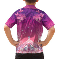 New Zealand Matariki Family Matching Puletasi and Hawaiian Shirt Maori Marae Purple Galaxy