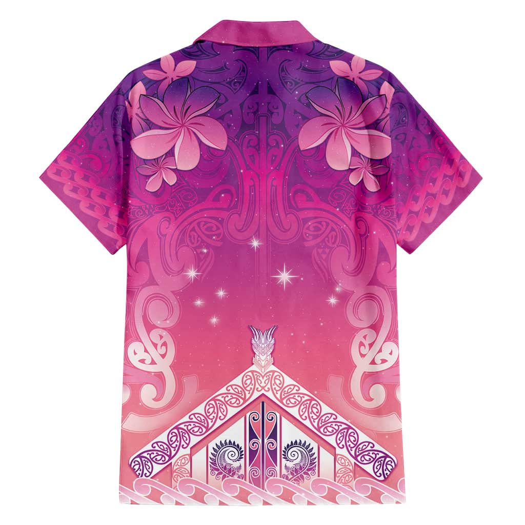 New Zealand Matariki Family Matching Puletasi and Hawaiian Shirt Maori Marae Purple Galaxy