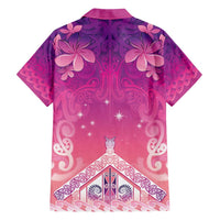 New Zealand Matariki Family Matching Short Sleeve Bodycon Dress and Hawaiian Shirt Maori Marae Purple Galaxy