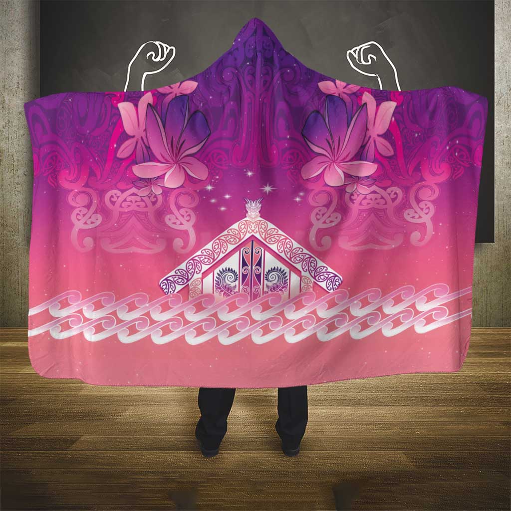 New Zealand Matariki Hooded Blanket Maori Marae Purple Galaxy