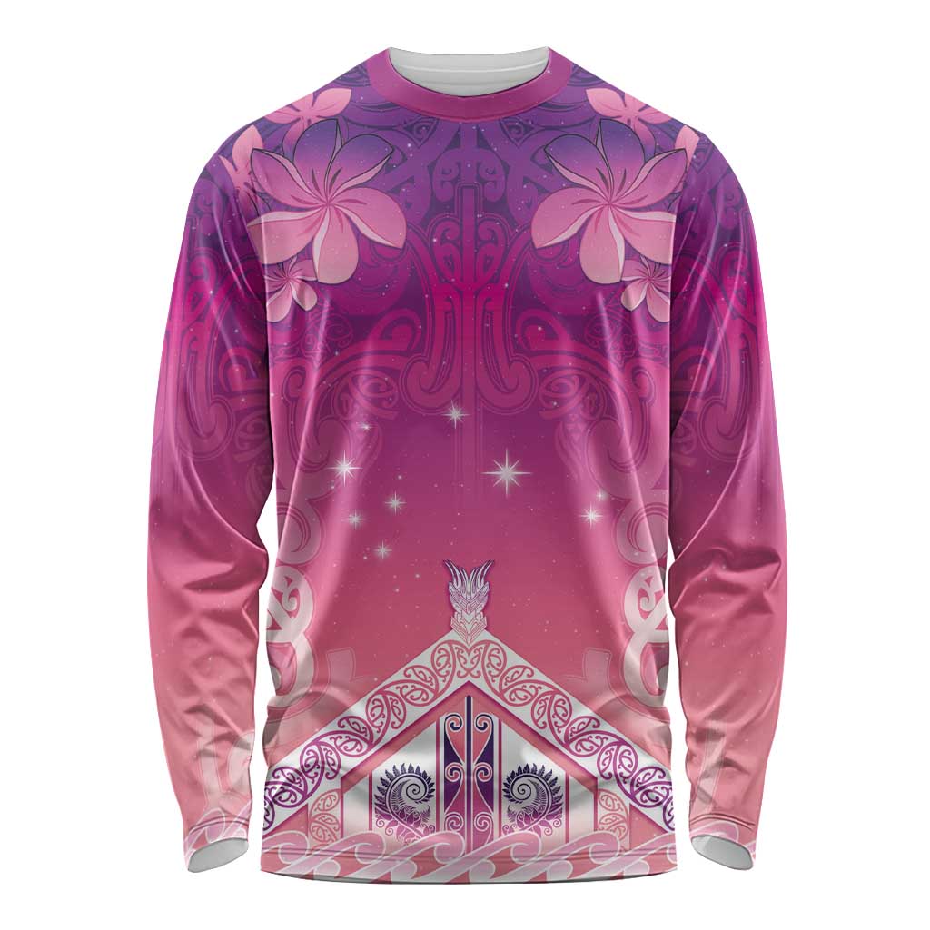 New Zealand Matariki Long Sleeve Shirt Maori Marae Purple Galaxy