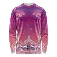 New Zealand Matariki Long Sleeve Shirt Maori Marae Purple Galaxy